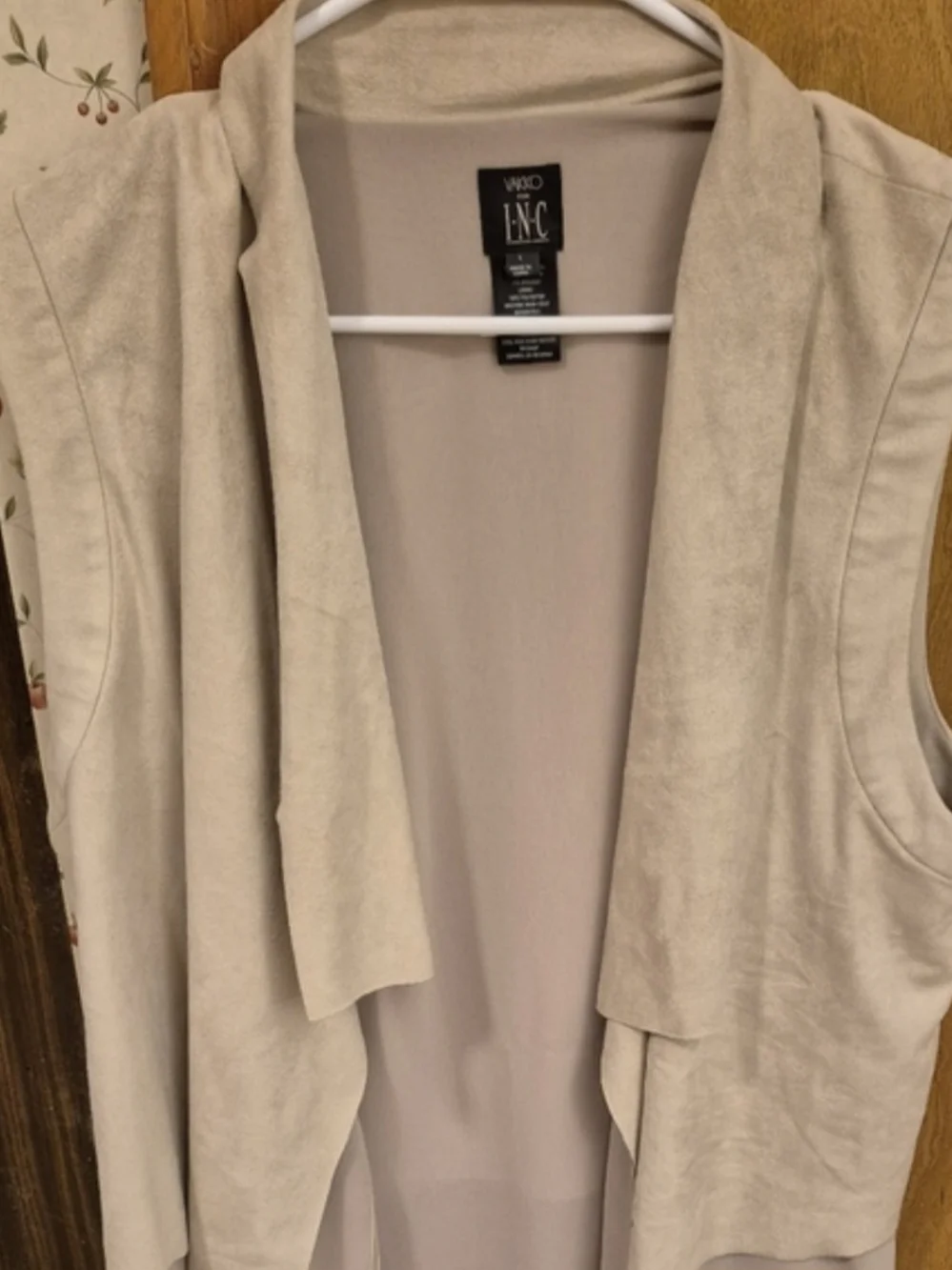 LARGE..BRAND NEW W/O TAGS..Vakko for I·N·C Draped Vests in Blush Pink and Cream - Picture 7 of 11